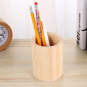 Ensemble de porte-stylos en bois, 3 formes géométriques, organisateur de bureau minimaliste pour le bureau, la maison, les tables d'étude et la décoration de bureau de direction - Product Image 5