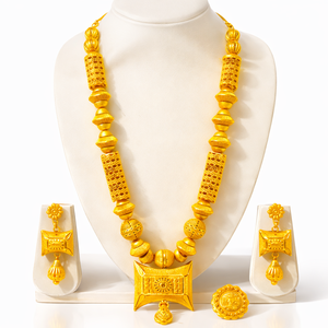 Collar de Cristal Blanco con Baño de Oro de 2 Gramos, con Cadena de Bolas, Brillante, para Mujer - Product Image 1