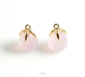 Colgantes de Aleación Chapados en Oro con Dijes de Bola de Cuarzo Rosa para Mujer, Joyería de Regalo - Product Image 4