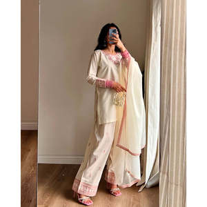 Ensemble de vêtements de fête pour femmes élégantes comprenant un haut et un bas Dupatta - Product Image 4