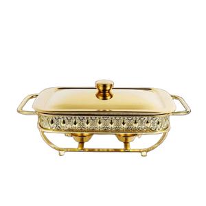 Plato de lujo capturado con ojos para servir, olla para boda, plato de frotamiento de Metal con acabado dorado de acero de alta calidad para accesorios de cena - Product Image 1