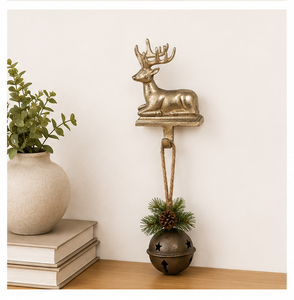 Luxury Gold Reindeer <b>Stocking</b> <b>Holder</b> For Mantle Heavy Duty Weighted Metal Christmas <b>Stocking</b> Hanger Vintage Deer Holiday - Product Image 6