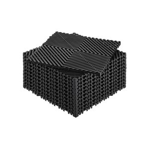 Tappetini Modulari 3,6x3,6m a Incastro con Cuscino, 12 Pezzi, Antiscivolo, Neri, in PP, per Drenaggio, Pavimentazione in Plastica a Incastro - Product Image 1
