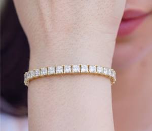 Pulsera de tenis clásica de plata 925 con diamantes cultivados en laboratorio para mujer, regalo de compromiso, elegancia atemporal para fiestas, brillo brillante - Product Image 2