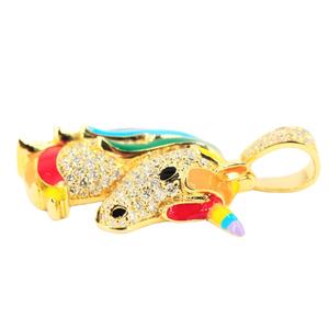 Collar con Colgante de Moissanita Fantasma Chapado en Oro, Joyería con Diseño de Cara Feliz para Regalo de Fiesta - Product Image 5
