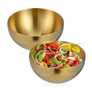 Bol en acier inoxydable, couleur or ivoire, pour salade, soupe, fruits, fait main - Product Image 5