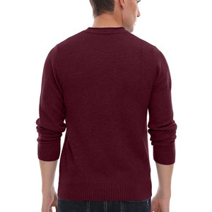 Men's Crew Neck Solid Color Knitted Pullover Sweater Full Sleeve Autumn Wear Regular Fit 100% Cotton Anti-Pilling - Product Image 6