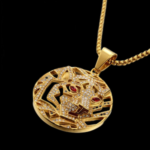 High Demand 925 Silver Gold Plated Tiger Head Pendant Freshwater Pearl <b>Cross</b> Shape Animal Charm Hiphop Style Unisex Anniversary - Product Image 1
