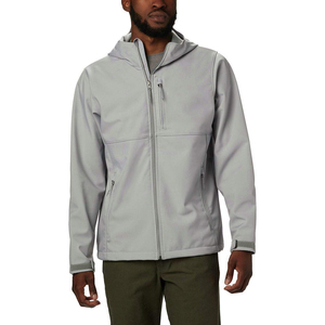 Veste softshell légère à capuche pour homme, fermeture éclair intégrale, coupe-vent, décontractée, pour l'extérieur, gris - Product Image 1