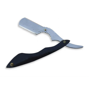 Rasoir droit professionnel pour barbier, best-seller, acier inoxydable, anti-rouille, manche en plastique, qualité A+, outil de toilettage pour hommes - Product Image 3
