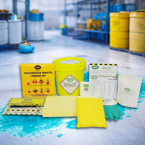 Kit Compacto de 10 Litros para Derrames Químicos con Cubeta para Uso en Fábricas, Talleres, Laboratorios, Almacenes, Seguridad y Emergencias - Product Image 1