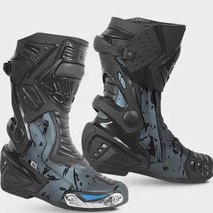 Bottes de course moto personnalisées respirantes et légères, bottes de motocross avec fermeture éclair latérale pour la course sur route et la conduite sur piste - Product Image 4