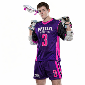 Wholesale Bulk Lacrosse Uniform Set Custom Team Name Printed Sublimated Jersey <b>Shorts</b> Breathable Moisture-Wicking Quick Dry OEM - Product Image 1