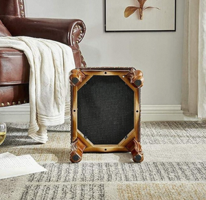 <b>Small</b> <b>Wooden</b> Foot <b>Stool</b> with Fiber Leather Upholstered Seat Footrest for Living Room Bedroom Lounge and Home Interior Use - Product Image 4