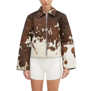 Chaqueta de Cuero para Mujer de Alta Calidad, Personalizada, Ecológica, Gruesa, Resistente al Viento, Transpirable, Último Modelo, con Pelo - Product Image 1