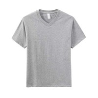 Nouveauté : T-shirts pour hommes à col en V à bas prix, vente en gros, 100% coton, été, logo personnalisé, t-shirts pour hommes respirants à manches courtes