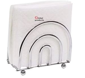 Servilletero de diseño con acabado plateado de acero inoxidable de aspecto increíble para hotel, restaurante y bar - Product Image 1