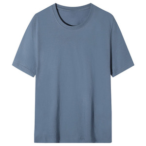Camisetas Blancas al por Mayor para Hombre, de Manga Corta, 180g, 26 Hilos, de Algodón, Color Sólido, con Diseño en el Cuello, Bordado con Logotipo Personalizado OEM - Product Image 4