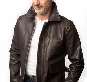 Giacca in Vera Pelle Marrone per Uomo, Stile Casual Biker, Giacca da Motociclista <span class=keywords><strong>Jones</strong></span> in Pelle Marrone - Product Image 3