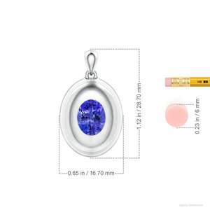 Colgante de Medallón Ovalado de Tanzanita para Hombre con Cadena, Oro Puro de 14K, Joyería Fina Clásica Hecha a Mano, Colgante de Piedra Preciosa Certificada por IGI - Product Image 2