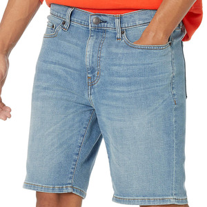 Shorts en jean décontractés pour hommes, coupe décontractée, fermeture éclair, taille mi-haute, 100% coton, légers, respirants, séchage rapide, confortables, style streetwear - Product Image 5