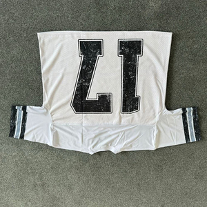 Maillot de football américain blanc à col en V pour homme Crestline, numéro 98, maille respirante, manches courtes, coupe classique - Product Image 4