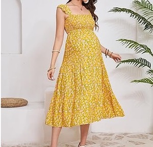 Nouvelle Collection 2026 : Robe de Maternité Imprimée Sans Manches pour Allaitement – Idéale Été et Grossesse - Product Image 2