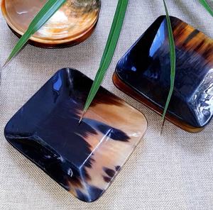 Eco-Friendly Rustic Minimalist Polished Square Horn <b>Plate</b> for Home <b>Decor</b> Snack & Dry Fruit Dishes Wedding Party Use - Product Image 2