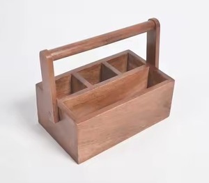 Fancy Wooden Cutlery Holder Multi Compartment Flatware Organizer <b>Kitchen</b> Utensil <b>Caddy</b> Tabletop Spoon Fork Knife Storage <b>caddy</b> - Product Image 2