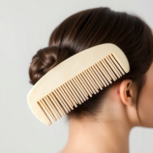 Peigne à cheveux Viking 100% naturel en os, fait main, style animalier, durable, forme ronde, pour massage et grattage de la tête, artisanat naturel - Product Image 1