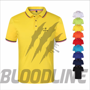 Polo à manches courtes pour homme Bloodline, vert uni, tricoté, respirant, coupe classique, logo sur le devant - Product Image 4