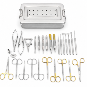 Juego de 23 Instrumentos Quirúrgicos para Blefaroplastia, Acero Inoxidable TC, Instrumentos Oftálmicos para Cirugía Plástica de Párpados - Product Image 1