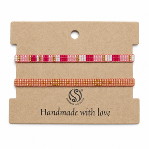 Handmade Trendy Seed <b>Bead</b> <b>Bracelet</b> Set Women Adjustable Pink Peach Gold Boho Friendship <b>Bracelets</b> for Party Custom Wholesale - Product Image 1