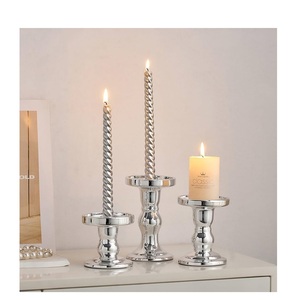 Porte-bougie en acier inoxydable en forme de U, minimaliste, pour bougie conique, pour la maison, le mariage, Noël, décoratif - Product Image 2