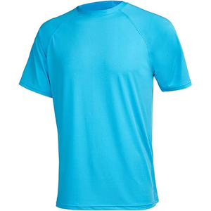 Maillot de bain athlétique à manches courtes pour homme, protection UPF 50+, séchage rapide, bleu clair, pour piscine, plage, sports nautiques - Product Image 4