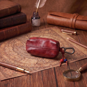 Premium leather compact key holder with durable zipper and premium craftsmanship luxury leather key organizer zipper key <b>wallets</b> - Product Image 3
