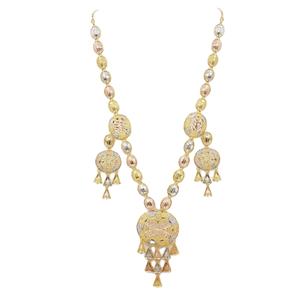 Juego de Collares de Cadena de Latón Chapado en 3 Tonos al por Mayor, Juego de Joyería de Moda para Mujer con Collar y Aretes Tricolor - Product Image 3