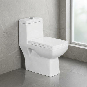 Modern One Piece WC Sanitary Ware Square Shaped Porcelain Bathroom <b>Ceramic</b> Commode Squatting <b>Pan</b> Chaozhou Supplier - Product Image 1