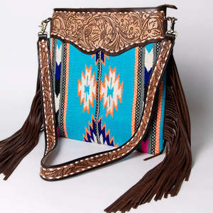 2026 New Arrival Unique Design Hand Tooled Fringe Saddle <b>Blanket</b> Sling Bag Bohemian Stylish Unisex Genuine Valentine's Day - Product Image 4