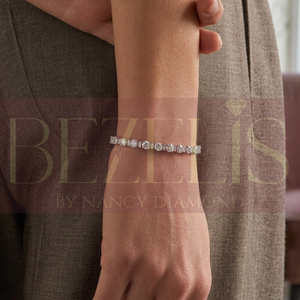 Bracelet tennis en diamant de laboratoire taille émeraude radiant en or blanc 18 carats, collection de joaillerie fine certifiée durable - Product Image 4
