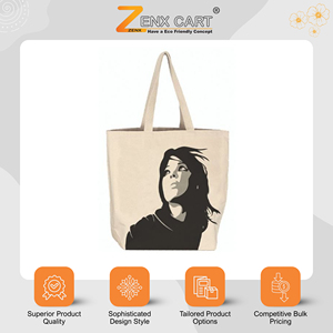 New Arrival Highest Selling Customizable Eco-Friendly Canvas Tote <b>Bags</b> <b>Large</b> Size Printed Zipper Closure <b>Gift</b> Grocery Shopping - Product Image 2