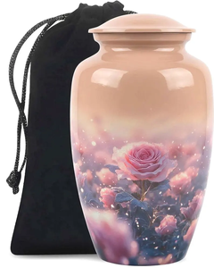 Rose Floral Cremation Urn Keepsake <b>Casket</b> Pink Flower Memorial Urn <b>for</b> Adult <b>Ashes</b> - Product Image 1
