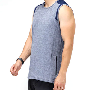 Camiseta sin Mangas Personalizada con Logotipo/Colores para Hombre, Transpirable, de Poliéster/Algodón, Cuello Redondo, Informal, con Impresión Digital - Product Image 2