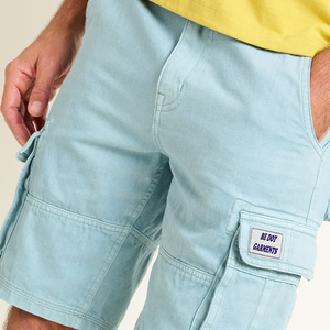 Shorts cargo bleu clair pour homme BE DOT GARMENTS, taille haute, 100% coton, décontractés, avec poches, logo sur le devant, séchage rapide, toile - Product Image 1