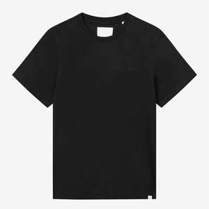 Black Custom Men's T-Shirts <b>Short</b> Sleeve O-Neck 100% Cotton Worsted Fabric Front Logo Formal Style Loose Fit Anti-Pilling Summer - Product Image 3