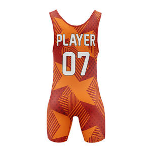 Combinaison de lutte personnalisée pour homme, imprimée sur mesure, en spandex/polyester, de haute qualité, respirante, légère, extensible, séchage rapide - Product Image 6