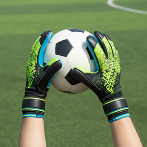 High <b>Grip</b> Leather Football Goalkeeper Gloves-Customizable Non-Slip Design for Professional Use - Product Image 4