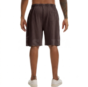 Pantalones Cortos Bermuda Casuales para Hombre, Tejido Oxford Sólido, Transpirables, Ecológicos, con Cordón, Mezcla de Algodón, para Gimnasio, Teñido Liso - Product Image 5