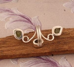Fancy <b>Peridot</b> Row <b>Ring</b> 925 Sterling Silver Unique Designer Multi-Stone Band Handmade Natural Green Gemstone Jewelry Wholesale - Product Image 6