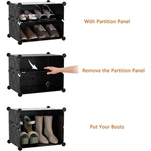 Scarpiera in Plastica a 8 Ripiani, Armadietto Portascarpe da 32 Paia con Organizer per Armadio, Corridoio, Camera da Letto o Ingresso - Product Image 4